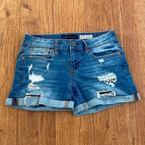 Aeropostale Blue Jean Ripped Shorts